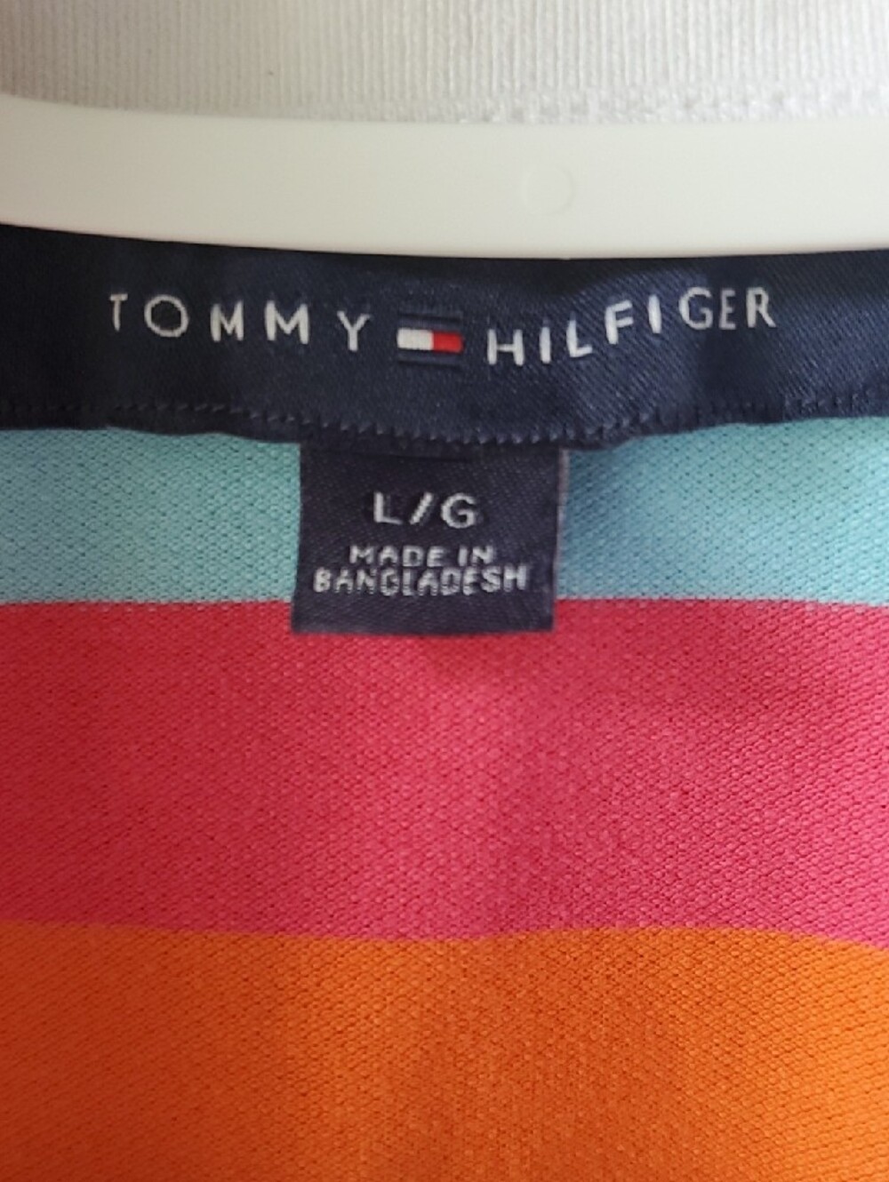 Tommy Hilfiger Multicolor Striped Polo - White, Pink, Aqua, Yellow, Orange - Picture 2 of 11
